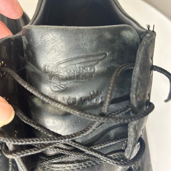Red Wing King Toe black leather steel toed Oxford oil resistant work shoes.  13D main image 10